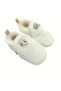 Corduroy Ecru Knitwear, Plush Lined, Non-Slip Sole, Elastic Baby Booties, Home Boots, Slippers - 5