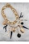 Double Brand Model Necklace with Multiple Charms and Thick Chain - 2