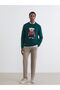 Crew Neck Bear Teddy Printed Men's Knitwear Sweater - 2