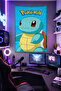 غطاء جداري عمودي منقوش من Squirtle، قماش عالي الجودة، ديكور غرفة، نسيج جداري للألعاب - 2
