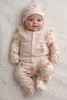 Newborn 100% Cotton 5-Piece Baby Set – Long Sleeve Top, Bottom, Hat, Gloves and Bib