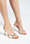 Women's Cross-Strapped Gold Single-Strap Shoes