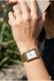 Japanese Mechanism Women's Wristwatch |   Gold Color Steel Cord, White Rectangular Dial, 24mm - 4