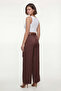 Women's Brown Summer Special Design Palazzo Trousers with Elastic Waist and Accessories - 4