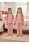 Girls' Pajama Set Pink Color Strawberry Patterned Cotton Long Sleeve - 4