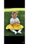 Girl's yellow skirt set with bee figure - 2