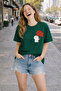 Heart Bouquet Printed Cotton Relaxed Fit Round Neck Unisex T-Shirt