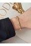 Star Detailed Baguette Stone Bracelet Stainless Steel Gold Women's Bracelet - 3
