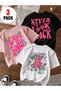 Set of 3 Crew Neck 100% Cotton Printed Short Sleeve Children's and Teenagers' T-Shirts
