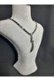Cut-Out Hematite Stone Zulfiqar Sword Detailed Style Design Adjustable Necklace Unisex - 3