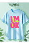 تي شيرت قطني مطبوع عليه I'm Okay بمقاس كبير