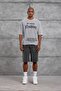 Men's T-Shirt P N Writing Printed Washable Gray Oversize Printed Crew Neck Cotton