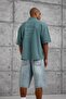 Men's T-Shirt Polo Collar Pocket Washable Green Oversize - 2
