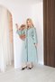 Belted Long Dress, Buttoned, Embroidery Detail, Comfortable Fabric, Pockets, and Seasonal - 6