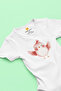 Organic 100% Cotton Flying Little Bird Printed Short Sleeve Snap Fastener Baby Bodysuit