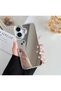 iPhone 17 Compatible - Mirror Cover with Transparent Camera Frame and Silver Protrusion Case