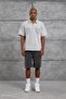 Men's T-Shirt Polo Collar Zippered Washable Gray Oversize Zippered Cotton - 3