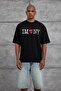 Men's T-Shirt Imny Flamli Kumas Black Oversize Crew Neck