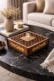 Premium Natural Wood Guest Serving Box 25*25*5 cm – Luxury Presentation Box with Gold Embellishments - 6