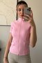 Range Women's Short Sleeve Zipper Pocket Pink Slim Fit Sports Blouse