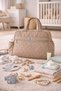 Parachute Fabric, Quilted Pack Mother Baby Bag Pack, Baby Care Bag Pack, Beige Mother Bag Pack