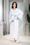 New Season Blue Shawl Collar Ruffled Summer Full Length Short Sleeve Special Design Maternity Robe Nightgown Set - 4