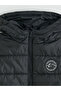 Black Hooded Boy's Puffer Vest - 2