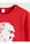 Original Oval Collar Ataturk Printed Girls' T-Shirt - 3