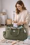 Parachute Fabric, Quilted Pack Mother Baby Bag Pack, Baby Care Bag Pack, Khaki Mother Bag Pack - 4
