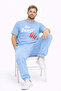 Lover Combination Her Beast His Beauty Oversize Couple T-Shirt Unisex Partner Couple Combination Blue - 2