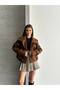 Women's Double-Breasted Buttoned Comfortable Fit Seasonal Bomber Textured Jacket - 5