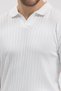 Polo Collar Striped Knitwear Men's Cotton T-Shirt - 4