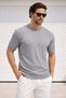 Crew Neck Knitwear Men's Cotton T-Shirt
