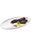 Collection – 30 x 18 x 3 cm White Ceramic Groove Oval Serving Tray - 2