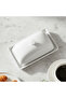 Elegant Rectangular White Ceramic Butter Dish - 3