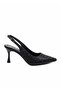 Dora Black Satin Stone Open-Back Heeled Evening Dress Stiletto 7.5 cm - 2