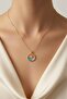 Gold Color Zircon Stone Sun Pendant (45 cm)
