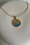 Gold Color Zircon Stone Sun Pendant (45 cm) - 4