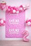 Retro Butterfly Pink Age Balloon Happy Birthday Printed Backdrop Birthday Party Set Decoration - 2