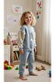 Pampal 3187 Girl's Leopard Plush Sleeves and Banded Cuffs Tracksuit Set