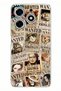 Tecno Spark 10 Pro Compatible One Piece Newspaper Design Printed Silicone Case