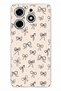 Tecno Spark 10 Pro Compatible Black Bow Patterned Cream Color Printed Silicone Case