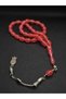 Airplane Glass Rosary with Pink Color Steel Tulip Figure and Tassels, 33 Beads, Religion Islam Airplane Glass Rosary - 3