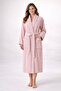 Women's Bathrobe 100% Certified Cotton, 1 Piece, Dressing Gown / Robe - Pink - 6