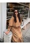 Camel Trench Coat with Detachable Hood Detail - 85179 - 3