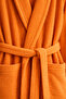 Women's Bathrobe Set 100% Cotton Certified 3-Piece Striped Shawl Collar Bathrobe and Towel Set - Orange - 5