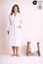 Women's Bathrobe Set 100% Certified Cotton, 2 Pieces, Shawl Collar Bathrobe and Head Towel - White