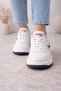 Women's Sneaker Sports Shoes Cherry Detailed Embroidered Orthopedic Shoes White Purple - 5