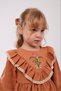Embroidery Detailed Ruffled Girl's Dress-Cinnamon - 4