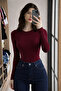 Women's Cotton Crew Neck Slim Fit 3-Piece Blouse - 2